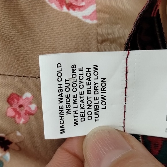 Tudor court tan floral oversized medium open blazer jacket long sleeve pockets - Picture 9 of 9